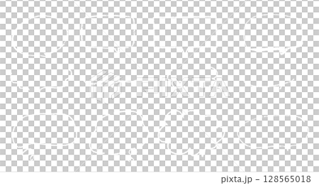 黒板にチョークで描かれたさまざまな吹き出しのイラストセット　手描き風でシンプルなおしゃれデザイン素材 128565018