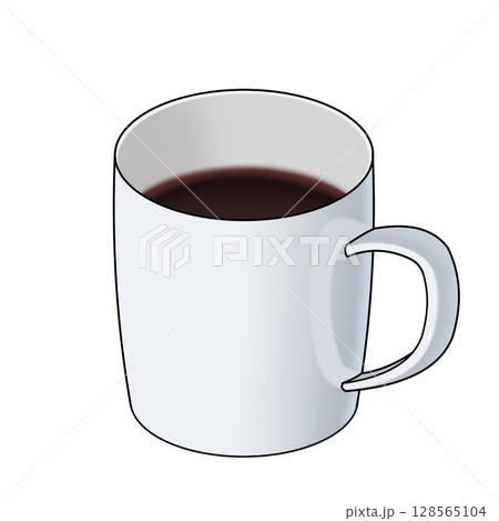 白いマグカップのコーヒー 128565104