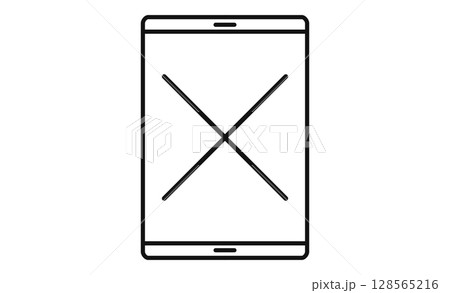 デジタルデトックスを表す線画イラストアイコン 128565216