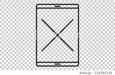 デジタルデトックスを表す線画イラストアイコン 128565216