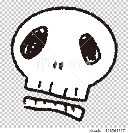 ペンで描いた風骸骨 128565337