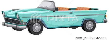 Vintage Convertible Car Vector Illustration Vintage Convertible Car Vector Illustration 128565352