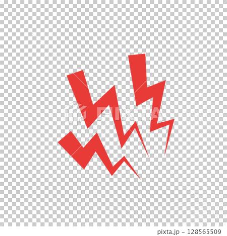 A sharp, painful jagged mark 128565509