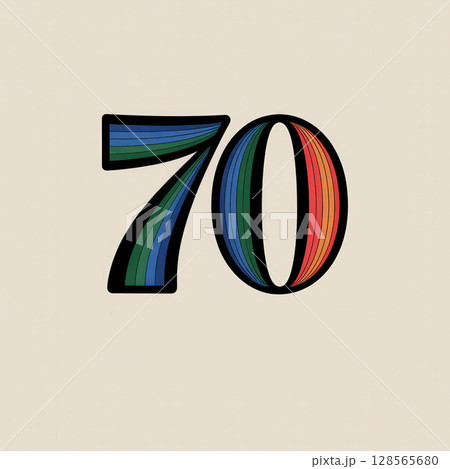 an AI Image Generator, 70 Years of Success With Vibrant Anniversary Design 128565680
