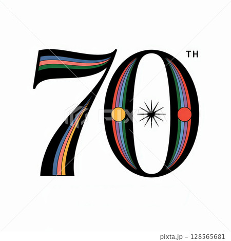 an AI Image Generator, 70 Years of Success With Vibrant Anniversary Design 128565681