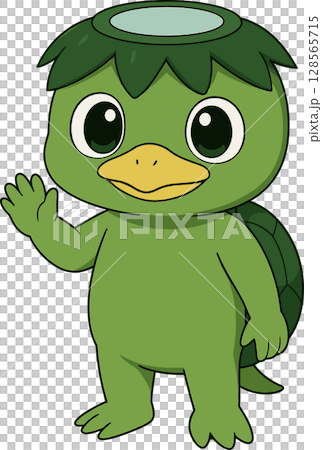 かわいいカッパのキャラクターのイラスト かわいいカッパのキャラクターのイラスト 128565715