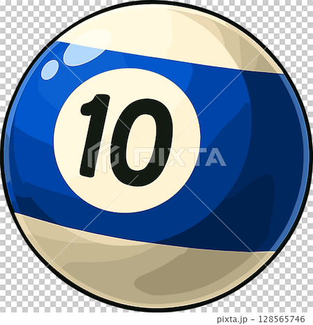 Illustration of the number 10 billiard ball Illustration of the number 10 billiard ball 128565746