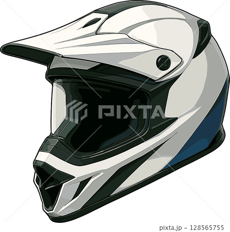 オフロード用バイクヘルメットのイラスト 128565755