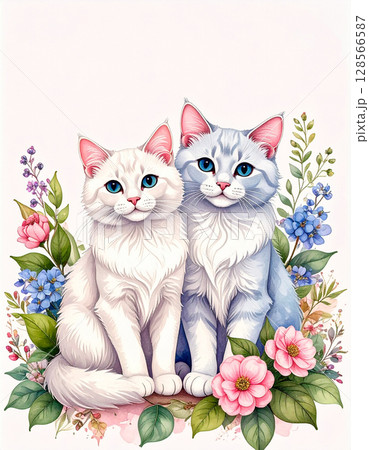 花と猫 128566587