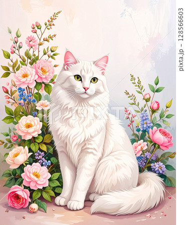 花と猫 128566603