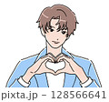 手でハートを作る男性アイドル 128566641