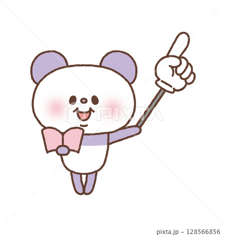指さし棒を持ったパンダ 128566856