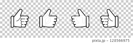 Illustration of a simple thumbs up hand sign 128566975