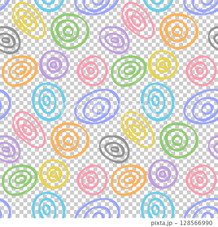 抽象的な円のシームレスパターン(カラフル) 抽象的な円のシームレスパターン(カラフル) 128566990