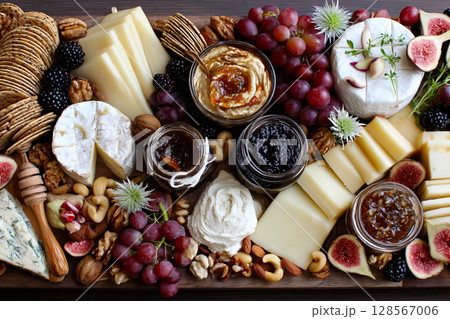 vegan cheese board with nuts, fruits, and plant based spreads, elegance and nutrition 128567006