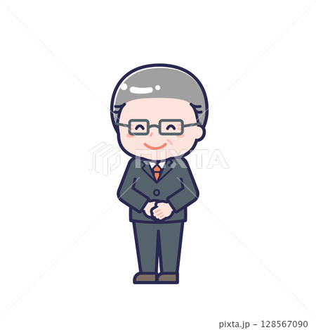 シニアの会社員/ななめ/男性 01 シニアの会社員/ななめ/男性 01 128567090