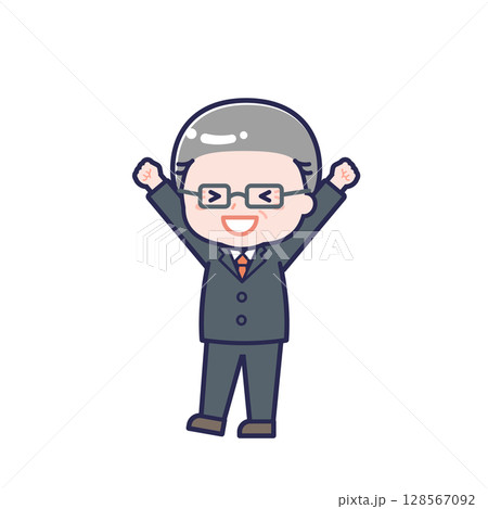 シニアの会社員/ななめ/男性 03 シニアの会社員/ななめ/男性 03 128567092