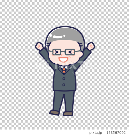 シニアの会社員/ななめ/男性 03 シニアの会社員/ななめ/男性 03 128567092