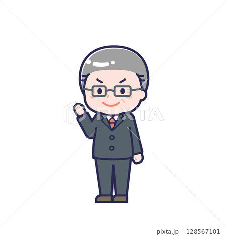 シニアの会社員/ななめ/男性 12 シニアの会社員/ななめ/男性 12 128567101
