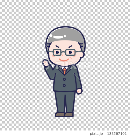シニアの会社員/ななめ/男性 12 シニアの会社員/ななめ/男性 12 128567101