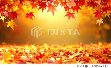 《AI画像》鮮やかな紅葉 128567118