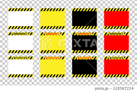 Emergency situation four-color banner illustration set 128567224