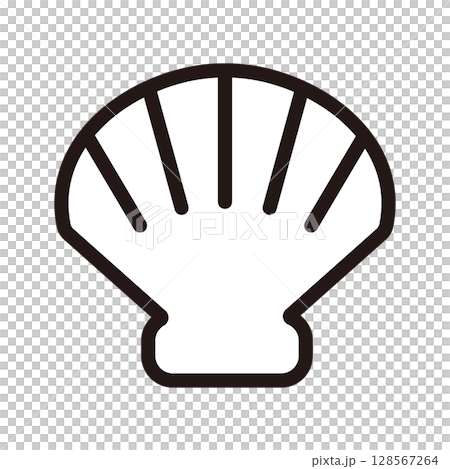 簡單的貝類圖示(單色) 簡單的貝類圖示(單色) 128567264