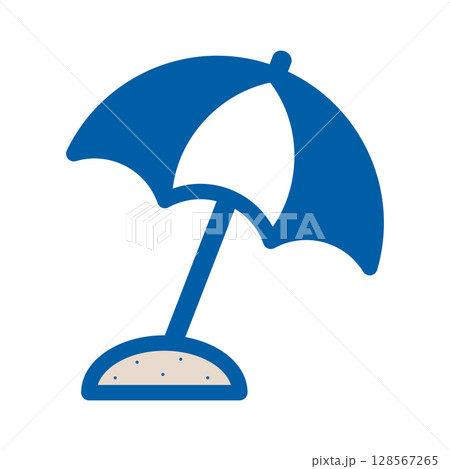 シンプルなビーチパラソルのアイコン(カラー) シンプルなビーチパラソルのアイコン(カラー) 128567265