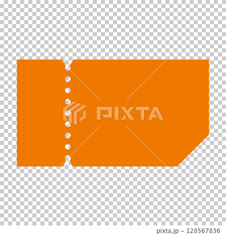 オレンジ色の無記入チケット・クーポンのイラスト 128567836
