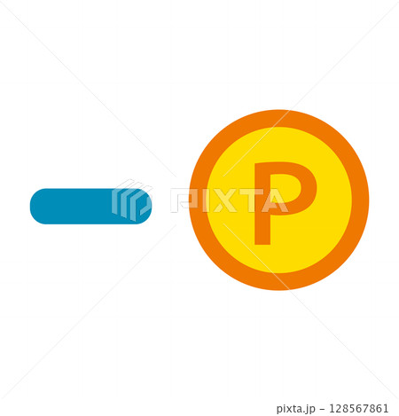 ポイントの減少・使用を表すマイナスアイコン 128567861