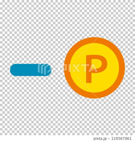 ポイントの減少・使用を表すマイナスアイコン 128567861