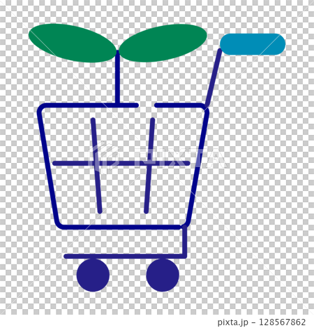 購物車與豆芽的生態圖標 128567862