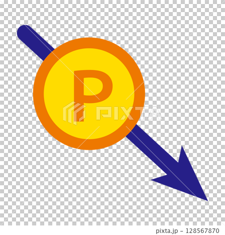 Icon showing points being deducted 128567870