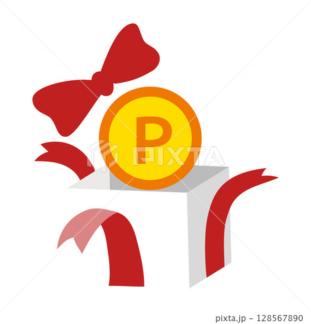 プレゼントボックスから出てくるポイントアイコン 128567890