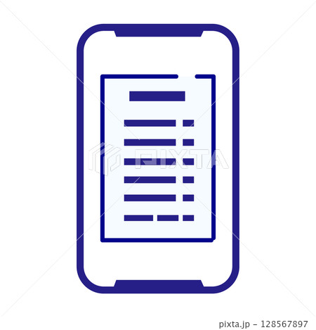スマホ画面に表示された電子レシートのイラスト 128567897