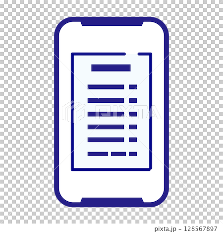 スマホ画面に表示された電子レシートのイラスト 128567897