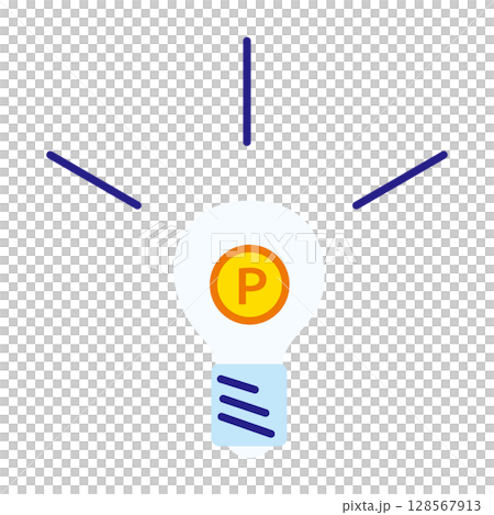 Illustration of a light bulb icon with points 128567913