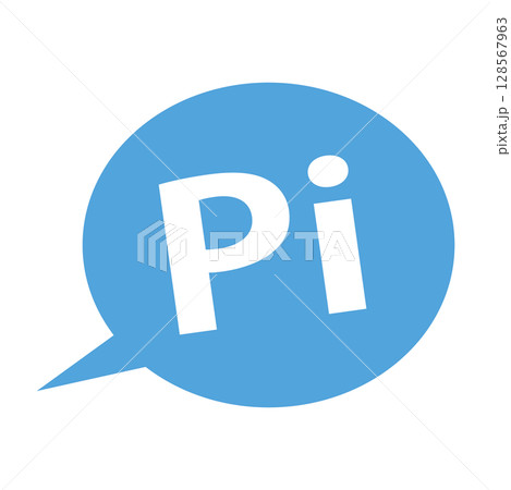 Piの文字が入った吹き出しアイコンのイラスト 128567963