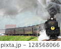 津和野の街並みを走り抜ける蒸気機関車「SLやまぐち号」 128568066