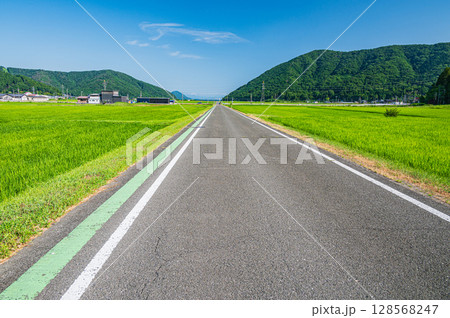 奥琵琶湖西浅井の田園風景 長浜市 奥琵琶湖西浅井の田園風景 長浜市 128568247