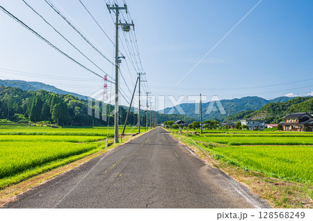 奥琵琶湖西浅井の田園風景 長浜市 奥琵琶湖西浅井の田園風景 長浜市 128568249