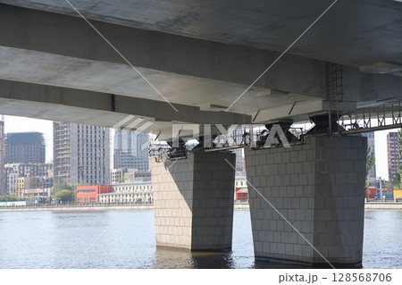 Supports of the bridge across the Moscow River, Nagatinsky metro bridge 128568706