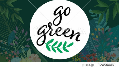 Image of go green in circle on jungle background Image of go green in circle on jungle background 128568831
