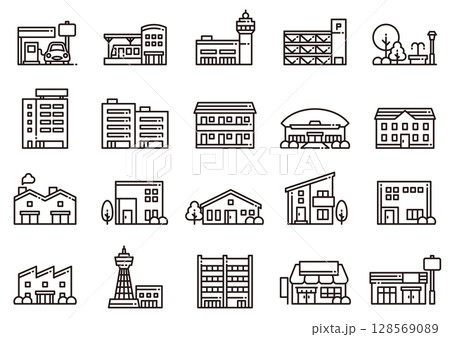住宅・建築アイコン22　Housing & Architecture icons 128569089