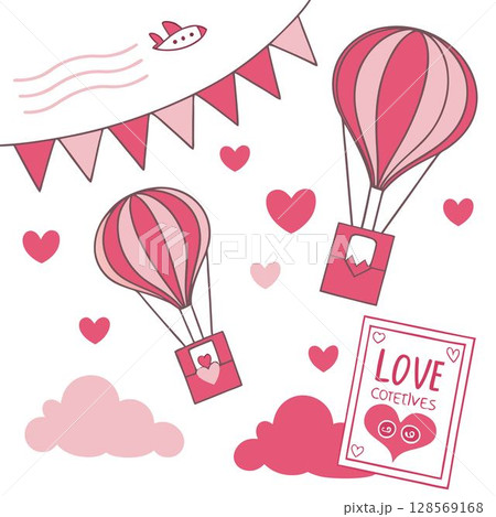 happy valentines day greeting card template. love romantic and holiday. vector 128569168