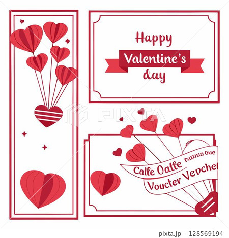happy valentines day greeting card template. love romantic and holiday. vector 128569194