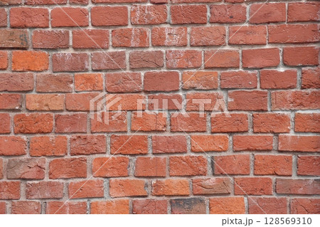 Red grunge brick wall, abstract background texture with old dirty and vintage style pattern. Red grunge brick wall, abstract background texture with old dirty and vintage style pattern. 128569310