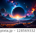水星から見た宇宙の背景イラスト 128569332