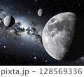 水星から見た宇宙の背景イラスト 128569336