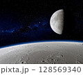 水星から見た宇宙の背景イラスト 128569340